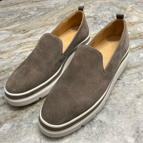 BILL BLASS Sutton Suede Sneaker in Cement Size 9.5 - Picture 1 of 14
